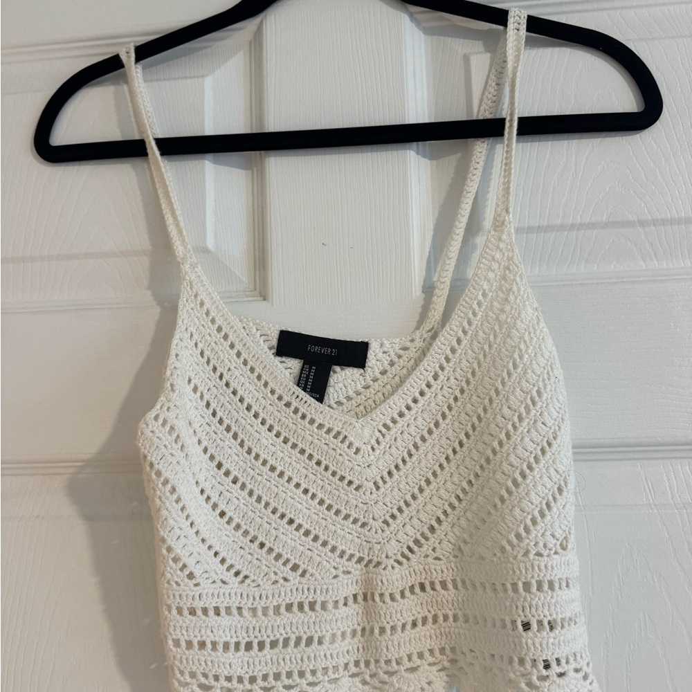 Forever 21 Cream Crochet Crop Top